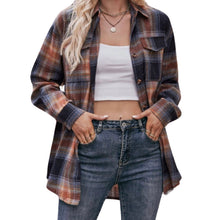 Load image into Gallery viewer, Multi color plaid shirt with buttons and upper pockets
