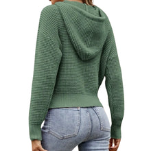 Load image into Gallery viewer, Waffle knit green hoodie
