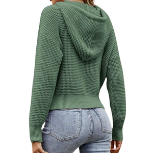 Waffle knit green hoodie