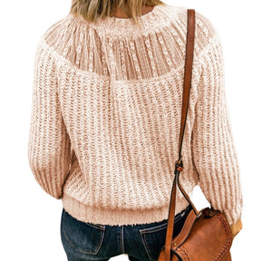 Soft acrylic sweater with upper lace