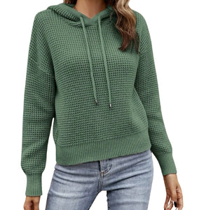 Waffle knit green hoodie