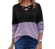 Load image into Gallery viewer, Mauve purple criss cross sweater
