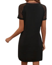 Load image into Gallery viewer, Colorblock tee dress with lace sleeves
