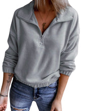 Load image into Gallery viewer, Thick soft fleece pullover with 1/4 zipped closure
