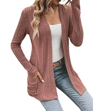 Load image into Gallery viewer, Dusty pink cardigan with pockets
