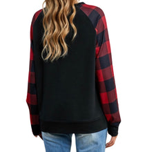 Load image into Gallery viewer, Black buffalo plaid long sleeve sweatshirt
