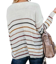 Load image into Gallery viewer, Multi coloured striped knit sweater
