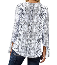 Load image into Gallery viewer, Animal print blouse with knotted detail at the sleeve
