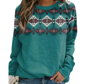 Green Geometric print sweatshirt