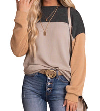 Load image into Gallery viewer, Ribbed colorblock long sleeve top
