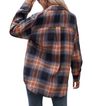 Load image into Gallery viewer, Multi color plaid shirt with buttons and upper pockets
