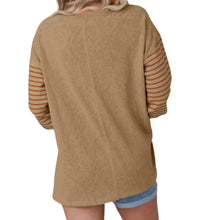Load image into Gallery viewer, Colorblock striped top with bishop sleeve
