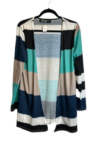 Lightweight green multi color cardigan