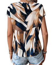 Load image into Gallery viewer, Multi color print blouse with cap sleeve
