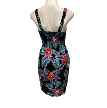 Load image into Gallery viewer, Black floral dress with straps
