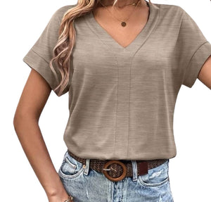 Solid color v-neck tee