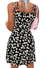 Load image into Gallery viewer, Black daisy print dress with back zipper
