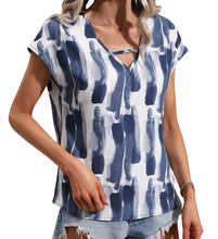 Load image into Gallery viewer, Dusty blue v-neck blouse
