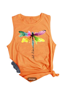 Dragonfly print tank top