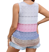 Load image into Gallery viewer, Plus size colorblock tank top
