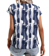 Load image into Gallery viewer, Dusty blue v-neck blouse
