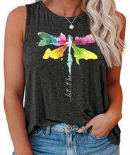 Load image into Gallery viewer, Dragonfly print tank top
