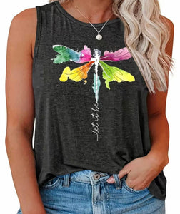 Dragonfly print tank top