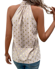 Load image into Gallery viewer, Khaki gold dot crossover blouse
