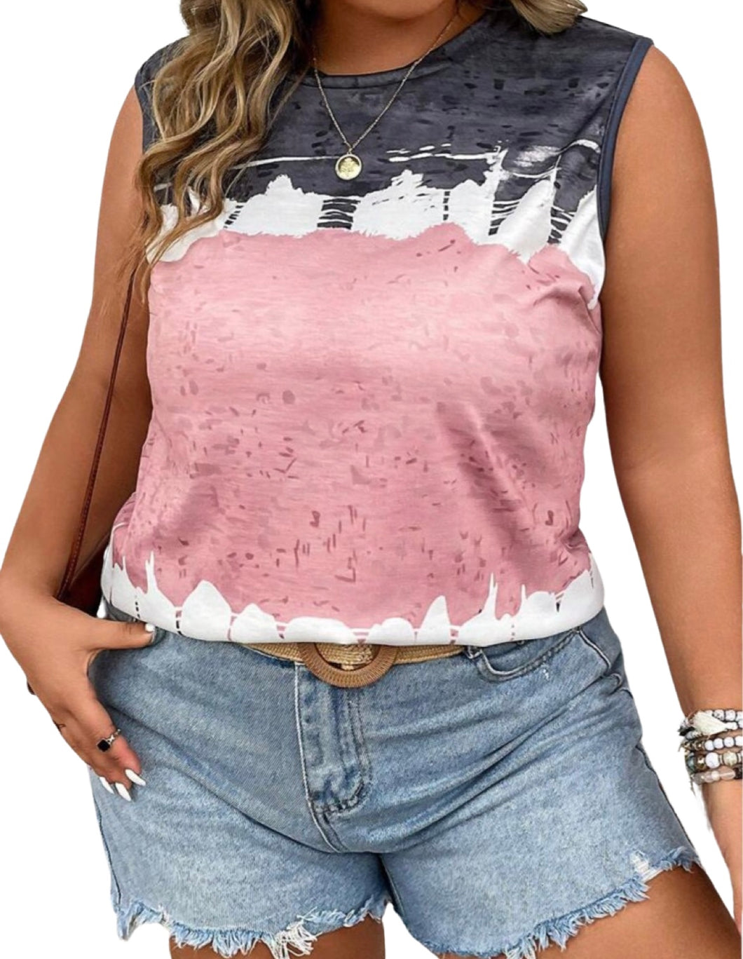 Plus size tie dye tank top