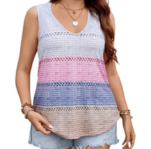 Load image into Gallery viewer, Plus size colorblock tank top
