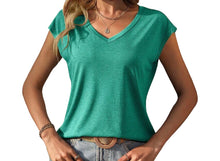 Load image into Gallery viewer, Solid color v-neck tee
