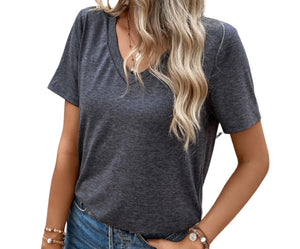 Solid color v-neck tee