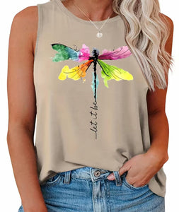 Dragonfly print tank top