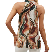 Load image into Gallery viewer, Marble print halter style blouse
