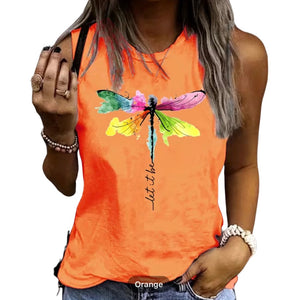 Dragonfly print tank top