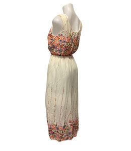 Long dress with pattern and lining