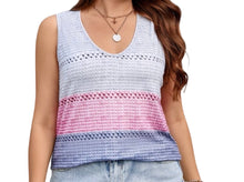 Load image into Gallery viewer, Plus size colorblock tank top

