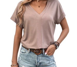 Solid color v-neck tee