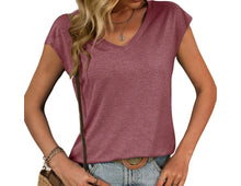 Load image into Gallery viewer, Solid color v-neck tee
