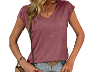 Solid color v-neck tee