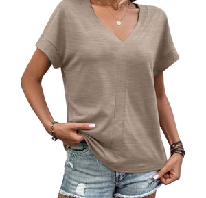 Solid color v-neck tee