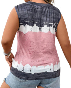 Plus size tie dye tank top