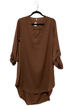 Load image into Gallery viewer, Loose fitting long sleeve v-neck high/low shirt/dress
