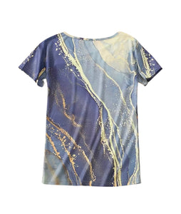 Purple marble print tee