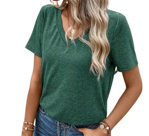 Solid color v-neck tee