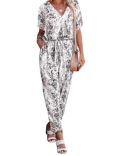 Load image into Gallery viewer, Bohemian style short sleeve jumpsuit
