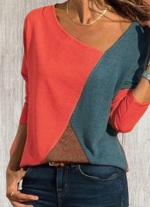 Lightweight color block sweater