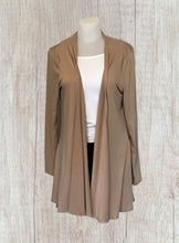 Load image into Gallery viewer, Open front high-low draped front cardigan
