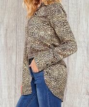 Load image into Gallery viewer, Long leopard print button up shirt
