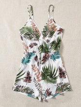 Load image into Gallery viewer, Boho tropical print cami romper
